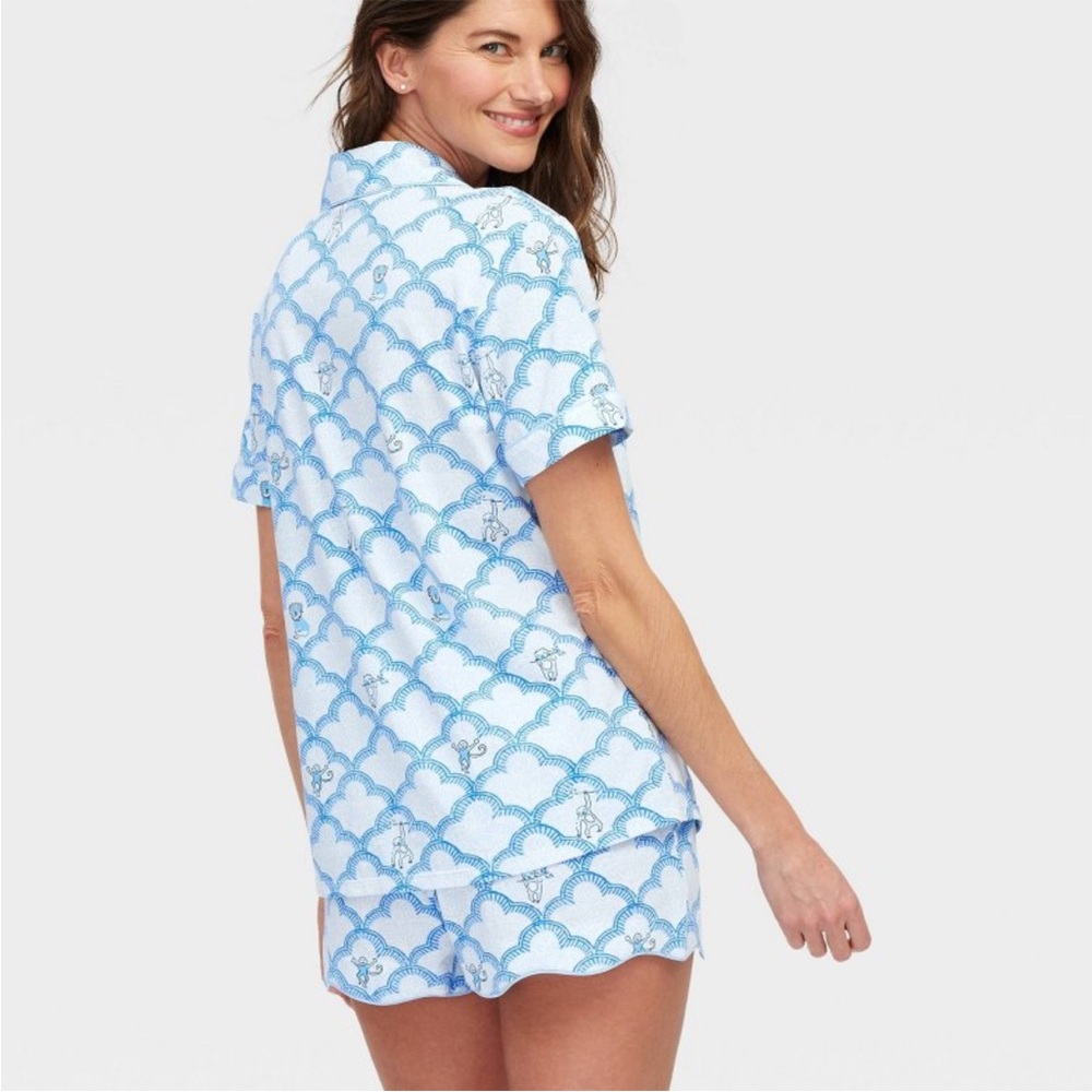 Roller Rabbit Blue Scallop-Print Pajama Set - Picture 7 of 13